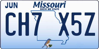 MO license plate CH7X5Z