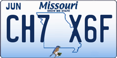 MO license plate CH7X6F