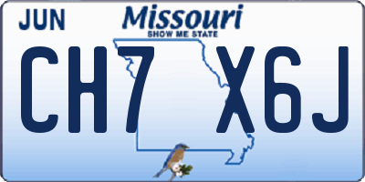 MO license plate CH7X6J