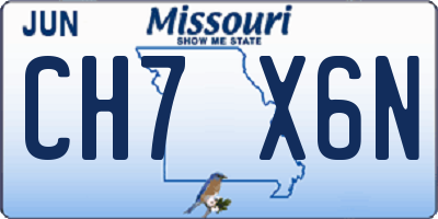 MO license plate CH7X6N