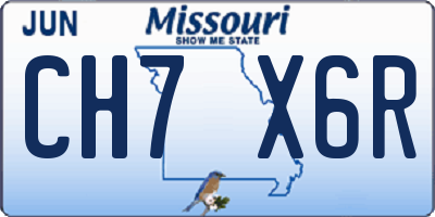 MO license plate CH7X6R