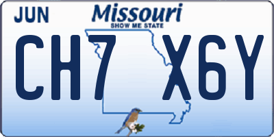 MO license plate CH7X6Y
