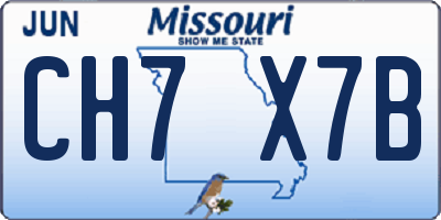 MO license plate CH7X7B