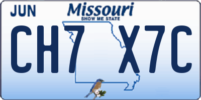 MO license plate CH7X7C