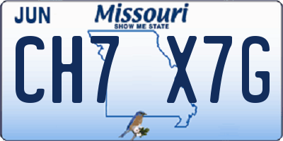 MO license plate CH7X7G