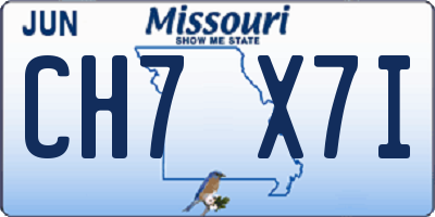 MO license plate CH7X7I
