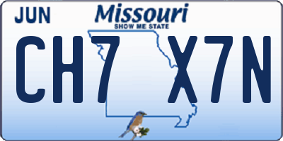 MO license plate CH7X7N