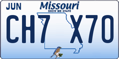 MO license plate CH7X7O