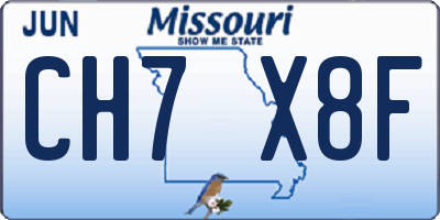 MO license plate CH7X8F