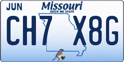 MO license plate CH7X8G