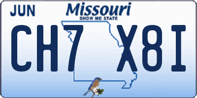 MO license plate CH7X8I