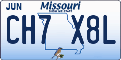 MO license plate CH7X8L