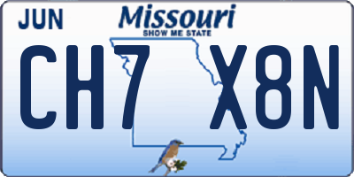 MO license plate CH7X8N