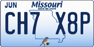 MO license plate CH7X8P