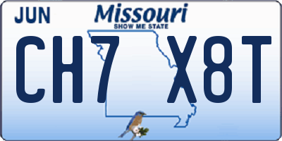 MO license plate CH7X8T