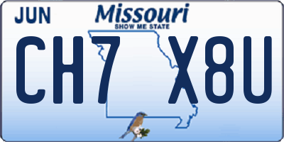 MO license plate CH7X8U