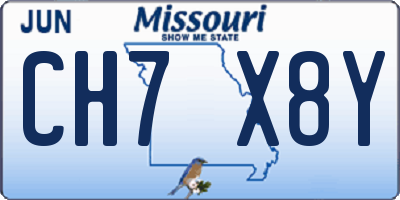 MO license plate CH7X8Y
