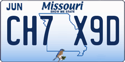 MO license plate CH7X9D