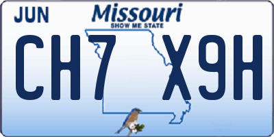 MO license plate CH7X9H
