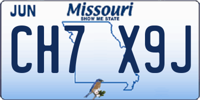 MO license plate CH7X9J