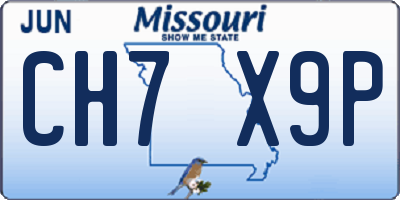 MO license plate CH7X9P