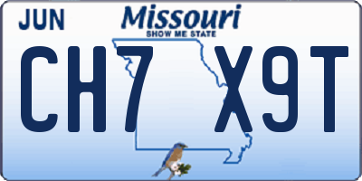 MO license plate CH7X9T