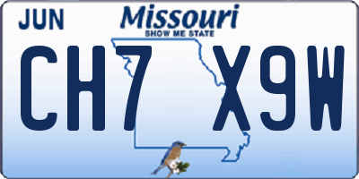 MO license plate CH7X9W