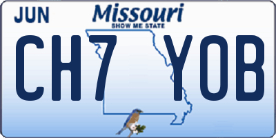MO license plate CH7Y0B