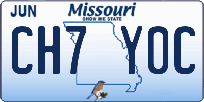 MO license plate CH7Y0C