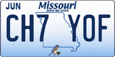 MO license plate CH7Y0F