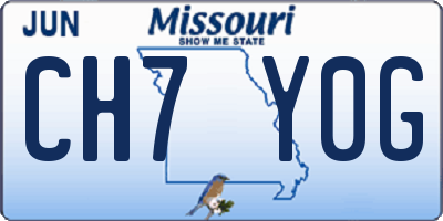MO license plate CH7Y0G