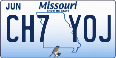 MO license plate CH7Y0J