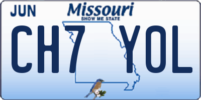 MO license plate CH7Y0L
