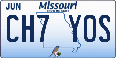 MO license plate CH7Y0S