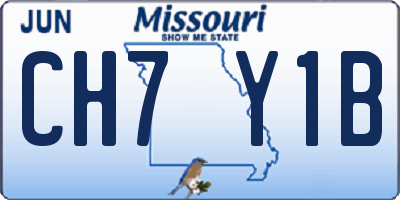 MO license plate CH7Y1B