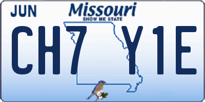 MO license plate CH7Y1E