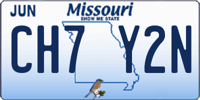 MO license plate CH7Y2N