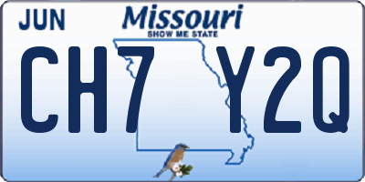 MO license plate CH7Y2Q