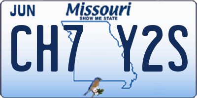 MO license plate CH7Y2S