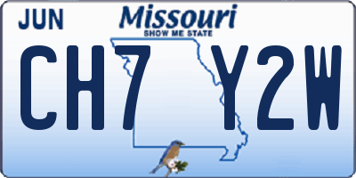 MO license plate CH7Y2W