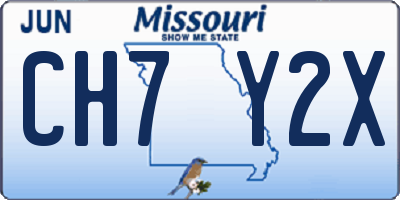 MO license plate CH7Y2X