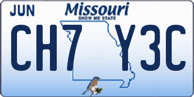 MO license plate CH7Y3C
