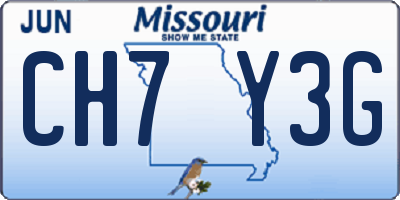 MO license plate CH7Y3G
