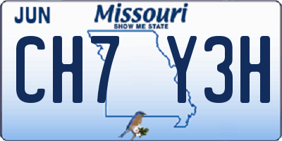 MO license plate CH7Y3H
