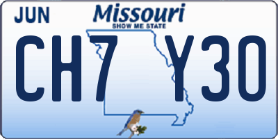 MO license plate CH7Y3O