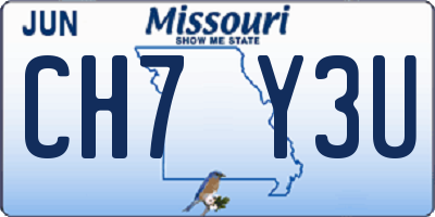 MO license plate CH7Y3U