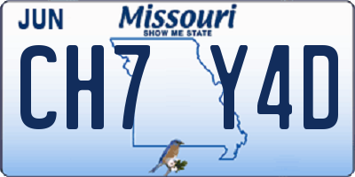 MO license plate CH7Y4D