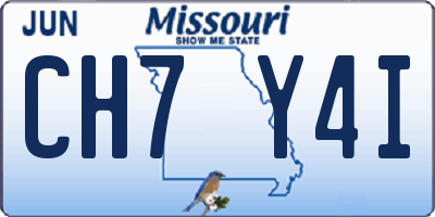 MO license plate CH7Y4I