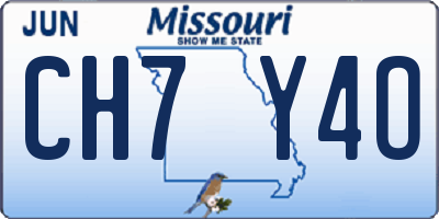 MO license plate CH7Y4O