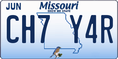 MO license plate CH7Y4R